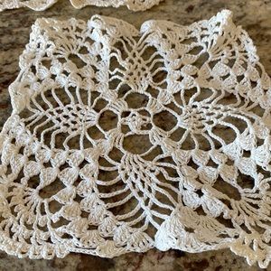 2 Vintage victorian crochet doily.